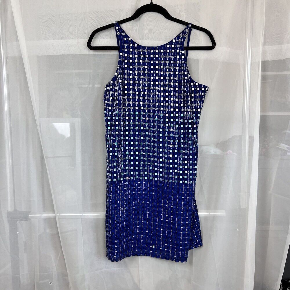 Anthropologie Blue and White Mini Dress